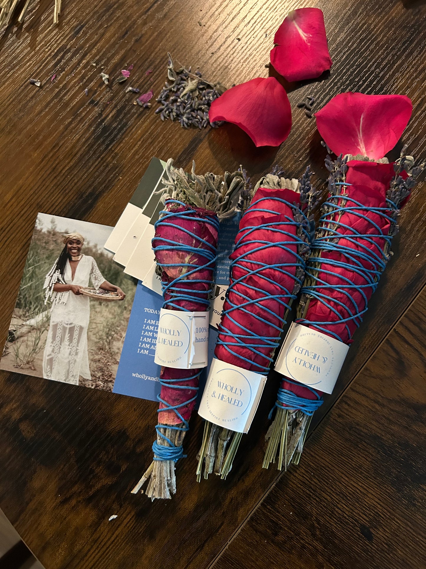 Floral Sage w/ Fuchsia Rose Petal - (one Sage)