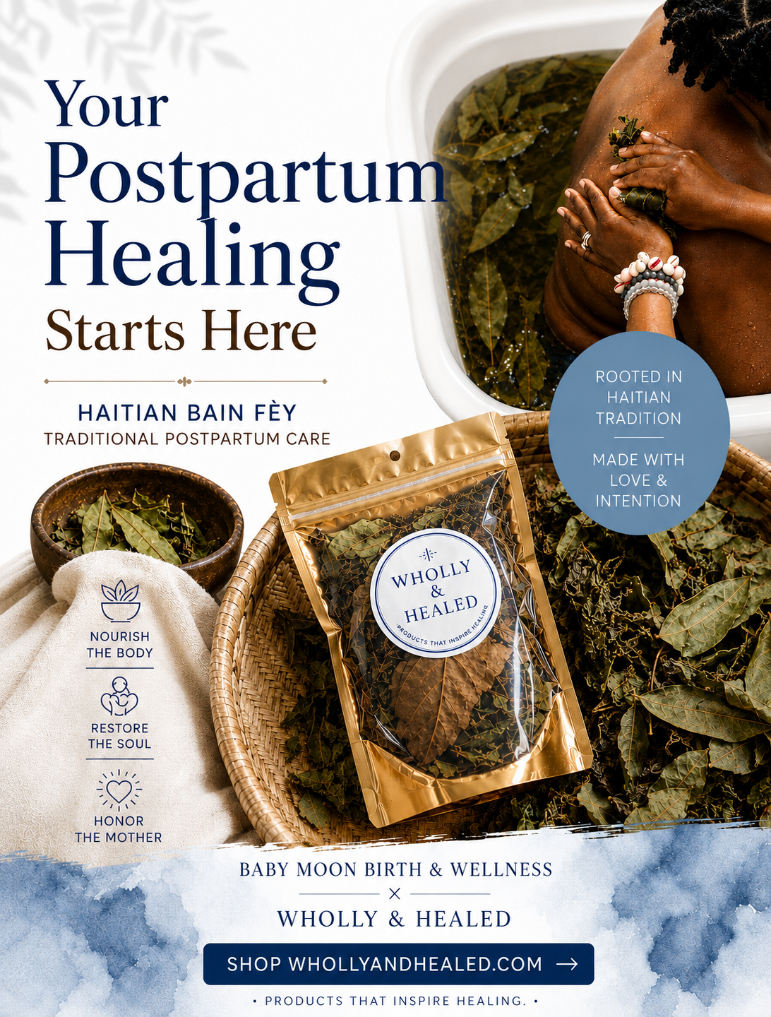 Haitian Postpartum Healing Herbs - Bain Fèy (1 bag)